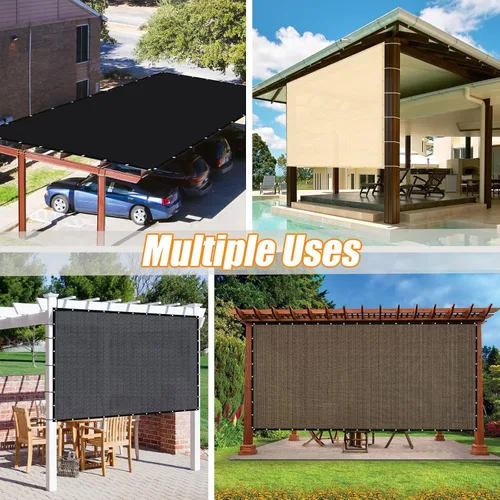 Miniatura 6 de KANAGAWA 90% Tela para Proteger del Sol 3,66m x 6,10m Toldo para Pérgola al Aire Libre con Ojales Bloqueador UV Pantalla de Privacidad para Patio