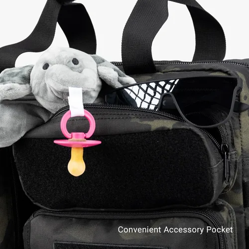 Miniatura 7 de Tactical Baby Gear Bolsa de pañales táctica de 4ª generación para papás con cambiador incluido, correas para cochecito Multicam Black