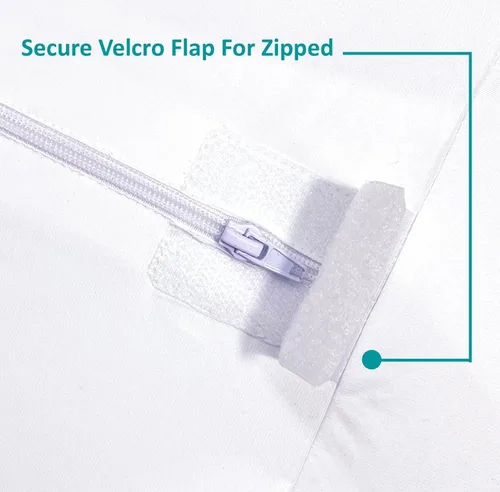 Miniatura 7 de Feather & Stitch - Protector de colchón de alta calidad, funda de colchón con cremallera, 100% impermeable, de punto de poliéster, absorbente, funda