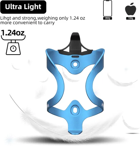 Miniatura 2 de ROCKBROS Soporte para botella de agua para bicicleta, ligero, resistente, aleación de aluminio, jaula para bebidas con tornillos, soportes para A4
