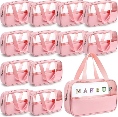 Miniatura 18 de Buryeah 9 piezas translúcidas bolsa de maquillaje organizador de artículos de tocador para mujeres y hombres, bolsa de viaje portátil impermeable