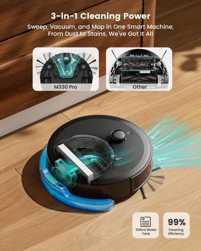 Miniatura 5 de Lefant - Robot aspirador y limpiador LiDAR, con recipiente de polvo visible de 450ml, evitación de obstáculos PSD mejorada de 190°, limpieza