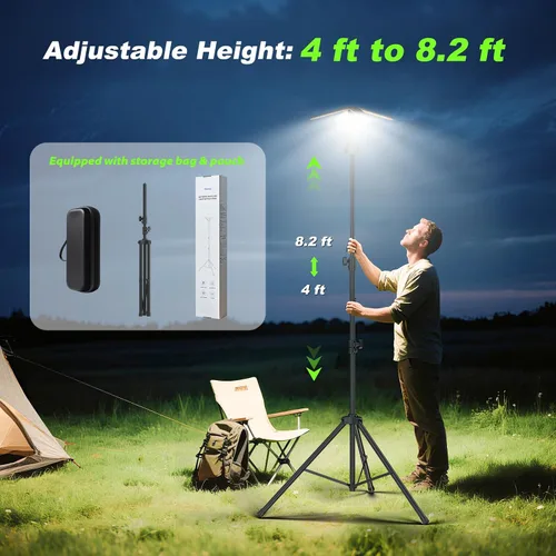 Miniatura 3 de Luces de camping telescópicas recargables de 14000 mAh LED, linternas magnéticas multifunción para iluminación de obra, lámpara de tienda de camping