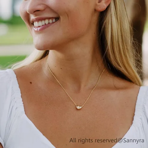 Miniatura 3 de SANNYRA Collares de corazón con inicial para mujer, collar del alfabeto de la A a la Z, chapado en oro de 18 quilates, joyería con colgante