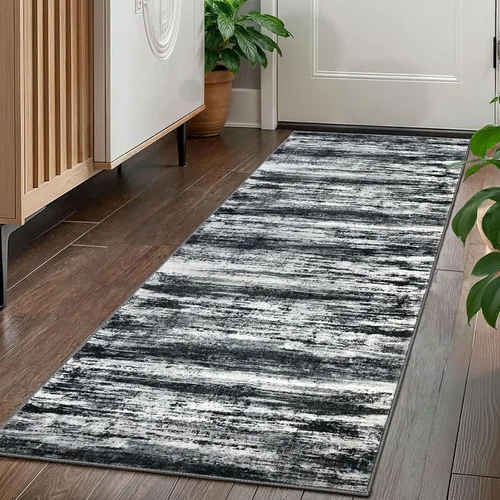 Miniatura 166 de KOZYFLY – Alfombra de pasillo moderna y lavable de diseño abstracto verde, 2 x 5 pies, antideslizante, suave y de pelo corto, ideal para cocina