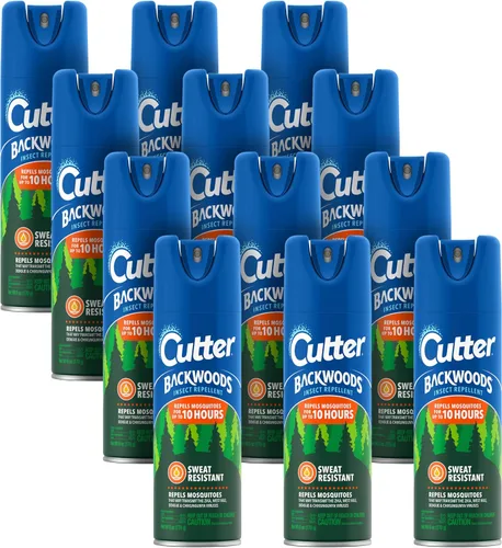 Repelente de insectos en aerosol Cutter Backwoods, con un 25% de DEET, Paquete de 12