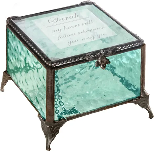 Joyero personalizado decorativo vitrina de almacenamiento organizador de recuerdos regalo para amiga, hija, hermana, niña, decoración vintage J