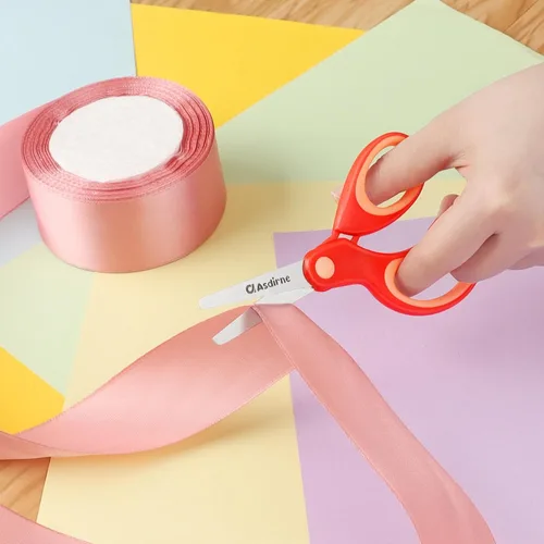 Miniatura 6 de Asdirne Left Kids Tijeras de seguridad para niños con punta roma cuchillas de acero inoxidable y agarre suave, ideal para el hogar y la escuela, Sin