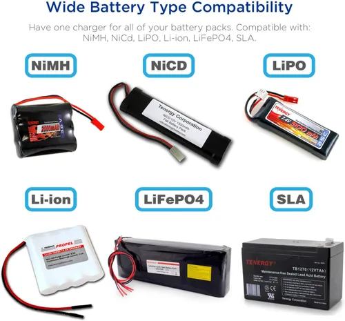 Miniatura 3 de Tenergy 1S-6S Digital Battery Pack Charger for Li-Fe/Li-PO/NiCd/NiMH Packs Balance Charger Discharger w/Tamiya/JST/EC3/HiTec/Deans Connectors + Lipo