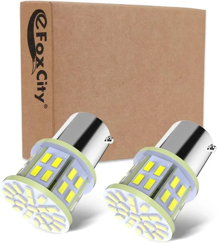 Miniatura 7 de 12 V 1156 Paquete de 10 bombillas LED blancas brillantes 1156 1141 1003 50-SMD para interior de coche RV Camper luz