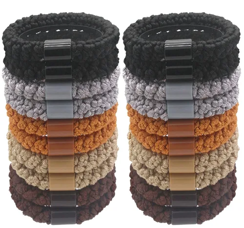 Miniatura 10 de Fashion & Lifestyle 20 ligas grandes para el cabello, caballo, para cabello grueso, bandas elásticas para el cabello, cuerdas tejidas para mujeres