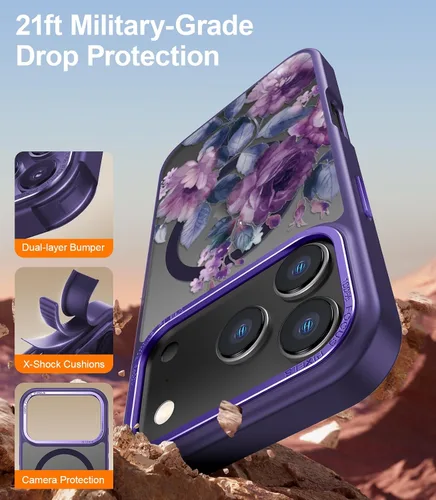 Miniatura 556 de Goodon para iPhone 15 Pro Max con protector de pantalla de privacidad, compatible con Magsafe, funda translúcida mate a prueba de golpes - Linda