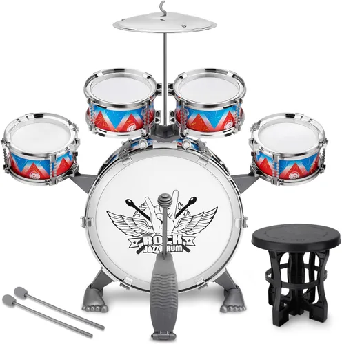 Set de batería para niños pequeños de 3 a 5 años, kit de banda de jazz para niños, kit de rock, regalo perfecto de cumpleaños y Navidad - Juego de