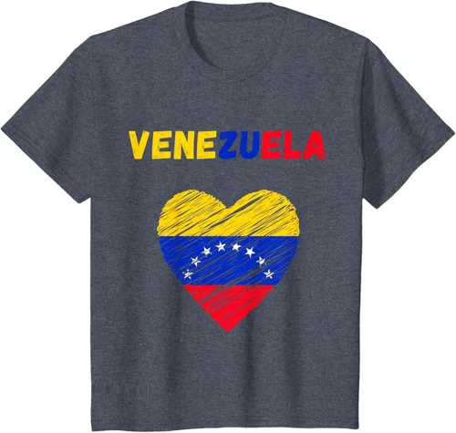 Miniatura 73 de Camiseta con la bandera venezolana con corazón de Venezuela, Negro