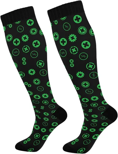 Calcetines de compresión para hombres y mujeres, calcetines altos hasta la rodilla, apoyo para deportes, correr, senderismo, fitness, seguro de salud