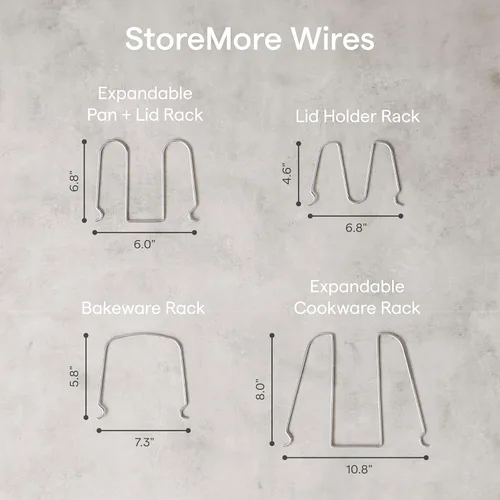 Miniatura 8 de YouCopia StoreMore Estante para Utensilios de Cocina con Alambres Altos de Acero, Organizador Ajustable para Sartenes y Tapas para Almacenamiento