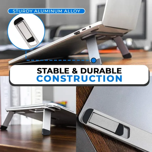 Miniatura 4 de Elevador de computadora portátil para escritorio, soporte plegable de aluminio para laptop para modelos de 10 a 16 pulgadas, incluyendo MacBook