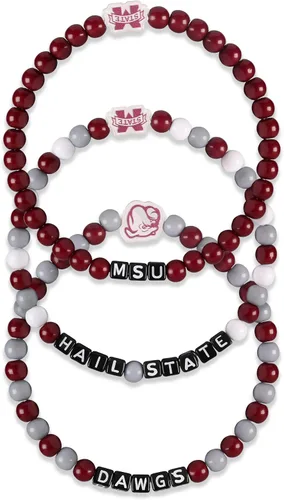 Miniatura 33 de FOCO NCAA unisex-adulto Paquete de 3 Pulseras de la Amistad con Cuentas con Logotipo de Equipo Universitario de la NCAA Oficialmente Licenciadas