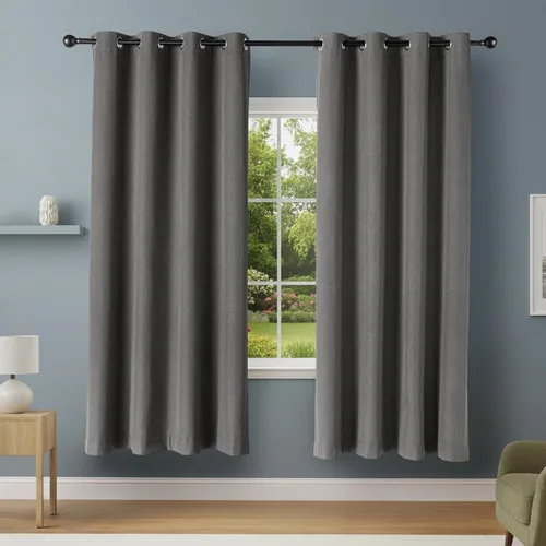 Miniatura 8 de Amazon Basics Cortinas 100% opacas con ojales, 2 paneles, 52 x 84 pulgadas, beige