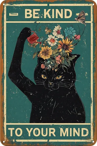 Letrero creativo de metal de 8 x 12 pulgadas, divertido letrero personalizado, arte de pared vintage, letreros de hojalata de flores, regalos para