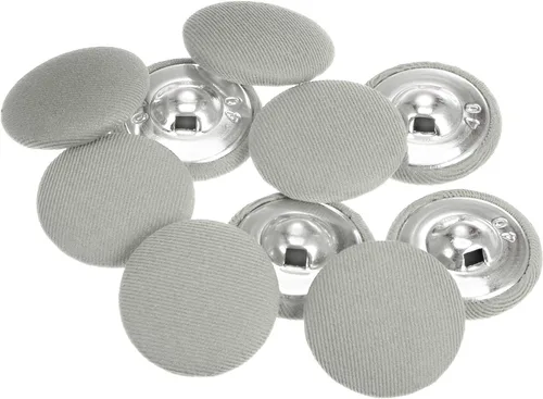 Miniatura 95 de HARFINGTON 10 botones de tela de 24L cubiertos de tela de 0.59 pulgadas, vástago de metal, botones de costura redondos para trajes, blusas de Azul