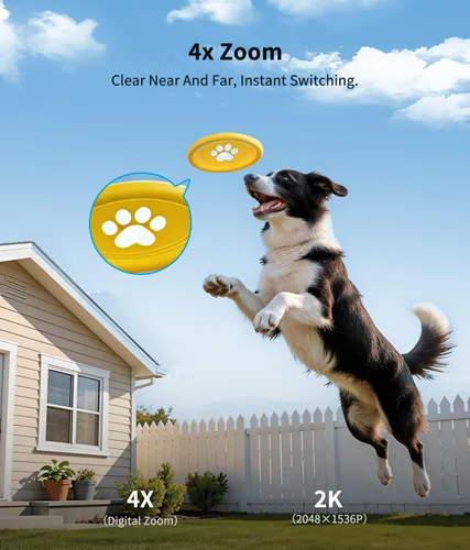 Miniatura 3 de Cámaras de seguridad solar 2K inalámbricas para exteriores, visión de 360°, cámara exterior para seguridad del hogar con visión nocturna a
