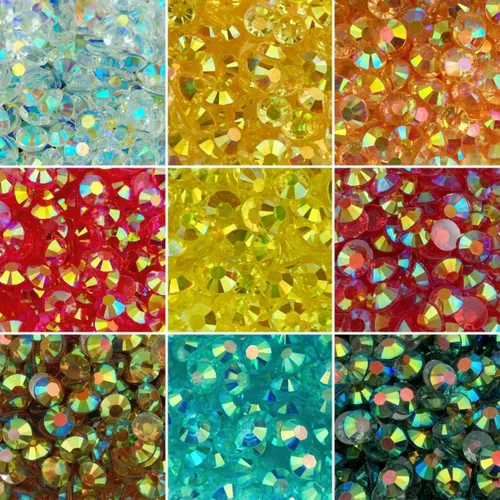 Miniatura 4 de Diamantes de imitación de resina con parte trasera plana, 10000 diamantes de imitación redondos de resina AB de 0.118 pulgadas para ropa, botellas