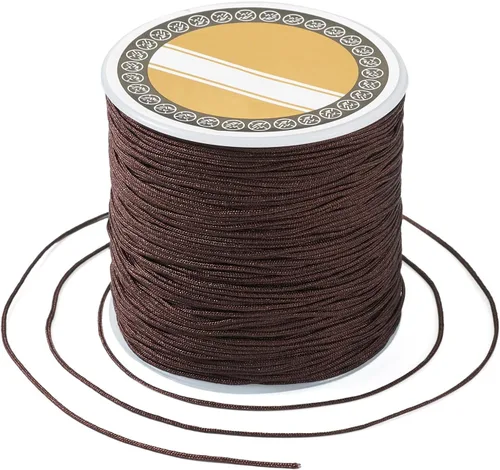 Miniatura 44 de Pandahall - Cordón de nailon para joyería de 109 yardas, cuerda de anudación china de hilo de macramé para joyería Kumihimo (vara dorada)