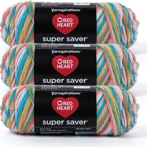 Miniatura 44 de Red Heart Hilo Super Saver, paquete de 3, estampado artístico, 3 unidades Estampado De Artista
