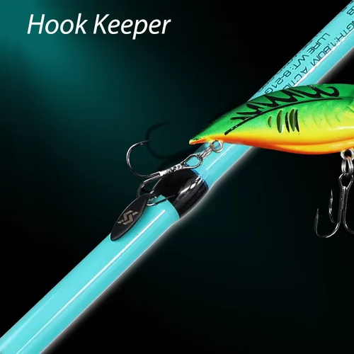 Miniatura 4 de Sougayilang Combo de caña de pescar y carrete, caña de pescar mediana con carrete giratorio, combo de baitcaster, mango de superpolímero A: Azul