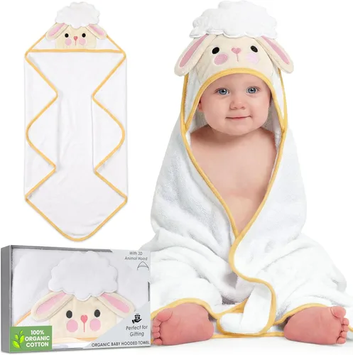 Miniatura 12 de Mother's Choice - Toallas de bebé 100% algodón orgánico con diseño de oso azul, certificado Oeko-TEX, hipoalergénicas, ultra absorbentes, toalla