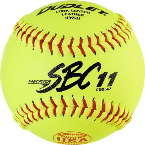 Miniatura 6 de Dudley Fastpitch Softballs Official USAB, USSSA, & NFHS Multiple 12 Count Options NFHS - Thunder Heat - Funda de piel amarilla de 12