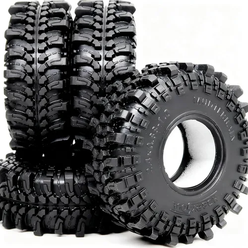 HOBBYSOUL 1.0 Neumáticos de Oruga 61 * 22.4mm Súper Blandos y Adhesivos para Barro Neumáticos para RC 1/18 TRX4M 1/24 AX24 SCX24 FCX24