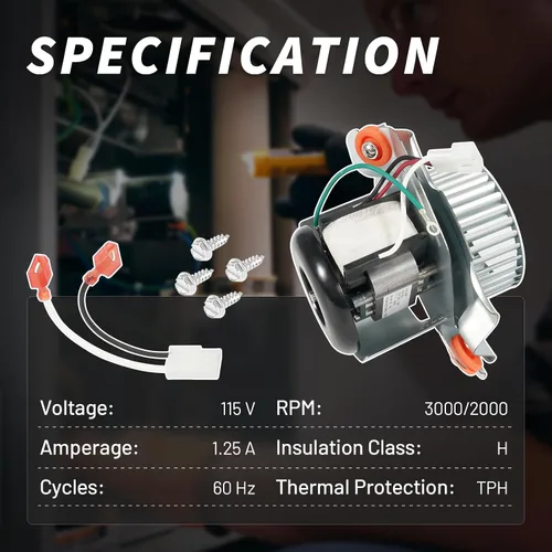 Miniatura 4 de Motor de inducción de corriente de aire para horno Lazenta 349336-761, compatible con Carrier Bryant Payne, conjunto de ventilador de ventilación