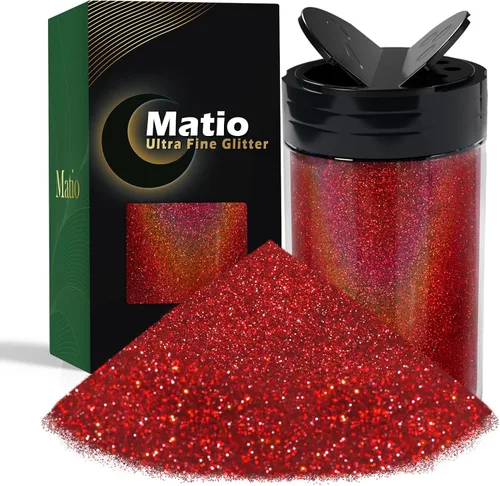Miniatura 26 de Matio Polvo iridiscente de purpurina ultra fina, 7.76 onzas/7.76 oz verde esmeralda para manualidades, copos de lentejuelas metálicas de 1/128