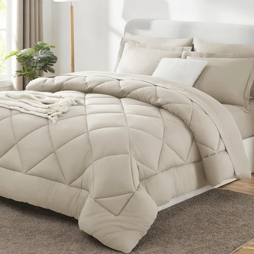 Miniatura 63 de CozyLux - Juego de edredón en una bolsa, para dormitorio universitario, todas las estaciones, edredón, sábanas y fundas para almohada y decorativas