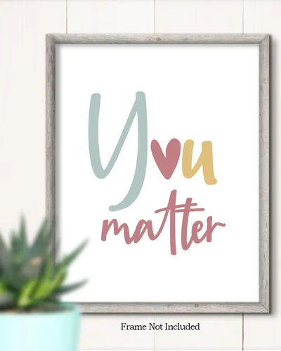 Miniatura 2 de Govivo Psicólogo escolar, decoración de oficina de asesoramiento, decoración de pared con texto en inglés "You Matter Mental" (You Matter Mental)