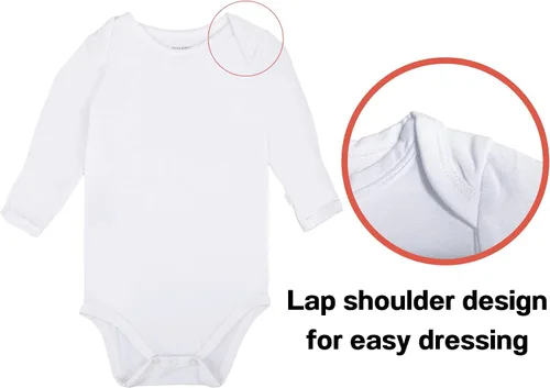 Miniatura 3 de GUISBY Body unisex de rayón de bambú a presión para bebé, manga larga con puños y mitones