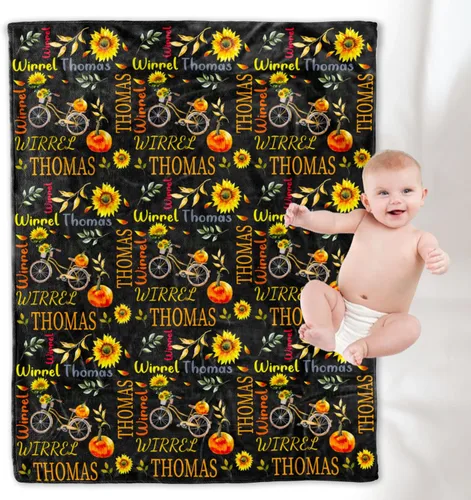 Miniatura 29 de YESCUSTOM Manta de dinosaurio para niños y niñas, manta personalizada de vellón con nombre para decoración de dormitorio de niños, sofá, coches