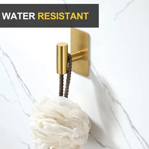 Miniatura 3 de Nolimas Ganchos adhesivos para toallas, ganchos de pared resistentes, ganchos para toallas para baño, adhesivo de acero inoxidable SUS304, ganchos