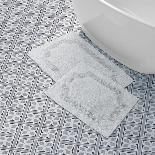 Miniatura 5 de Laura Ashley - Tapete de baño reversible de algodón, decoración de baño de alta calidad, lavable a máquina, altamente absorbente, 17 x 24 pulgadas