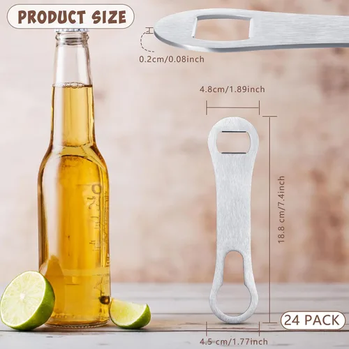 Miniatura 2 de Meanplan Abrebotellas de 24 piezas, abridor de cerveza, barra de acero inoxidable, llave de perro, hueso de metal, abrebotellas de vino y removedor