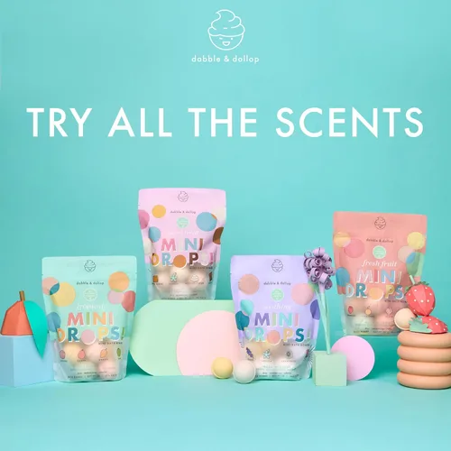 Miniatura 7 de Dabble & Dollop Mini bombas de baño, aromas de fruta fresca, origen natural, aromas mezclables, ingredientes limpios, sin tintes sintéticos, bombas