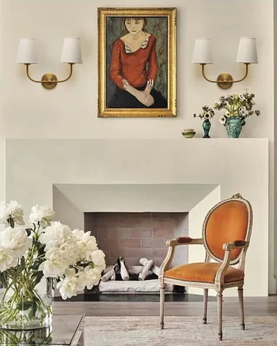 Miniatura 3 de Apliques de pared de 2 luces con embudo de tela de lino, lámparas de pared de doble luz para dormitorio, sala de estar, tocador, baño, pasillo, Latón