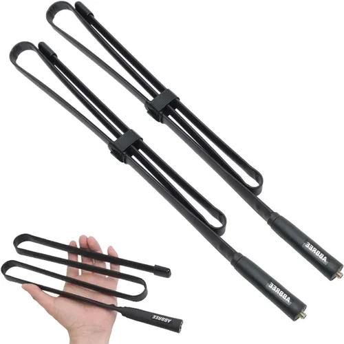 Paquete de 2 ABBREE Antena Táctica CS Plegable de Doble Banda 144/430Mhz SMA-Hembra de 42.5 Pulgadas de Longitud para Radio GMRS Baofeng UV-5R