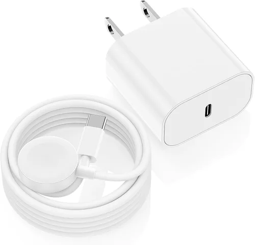 Miniatura 9 de Cargador USB C para Apple Watch, [certificado MFi] Cargador magnético rápido para iPhone, cable de carga USB C de 6 pies de largo y bloque