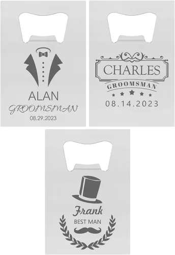 Miniatura 41 de Abrebotellas personalizados, tamaño de tarjeta de crédito, padrinos de boda, regalos para boda, despedida de soltero, abrebotellas de cerveza