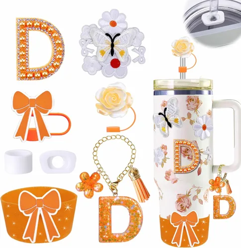 Miniatura 22 de 15 piezas de set de accesorios para vaso Stanley Cup 30oz 40oz con asa, incluye cubierta de pajita de silicona y bota, encanto de asa, encantos