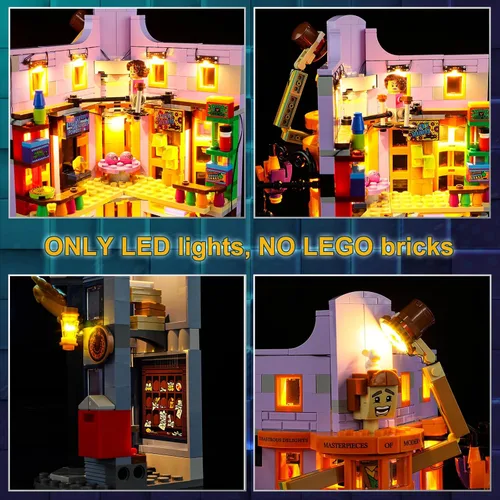 Miniatura 5 de Vaodest Luz LED para Lego 76422 Diagon Alley: Weasleys' Wizard Wheezes Set, diseño y configuración compatible con el modelo 76422
