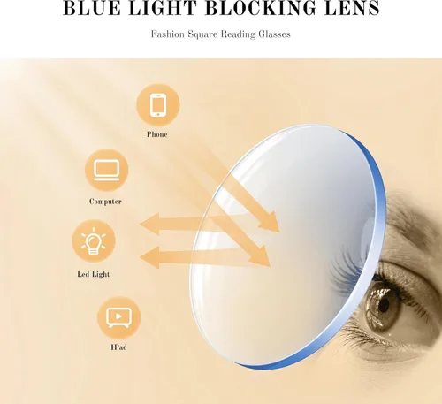 Miniatura 7 de Reading Glasses for Women - Stylish Blue Light Blocking Glasses Square Readers with Spring Hinge C1-tortuga blanca
